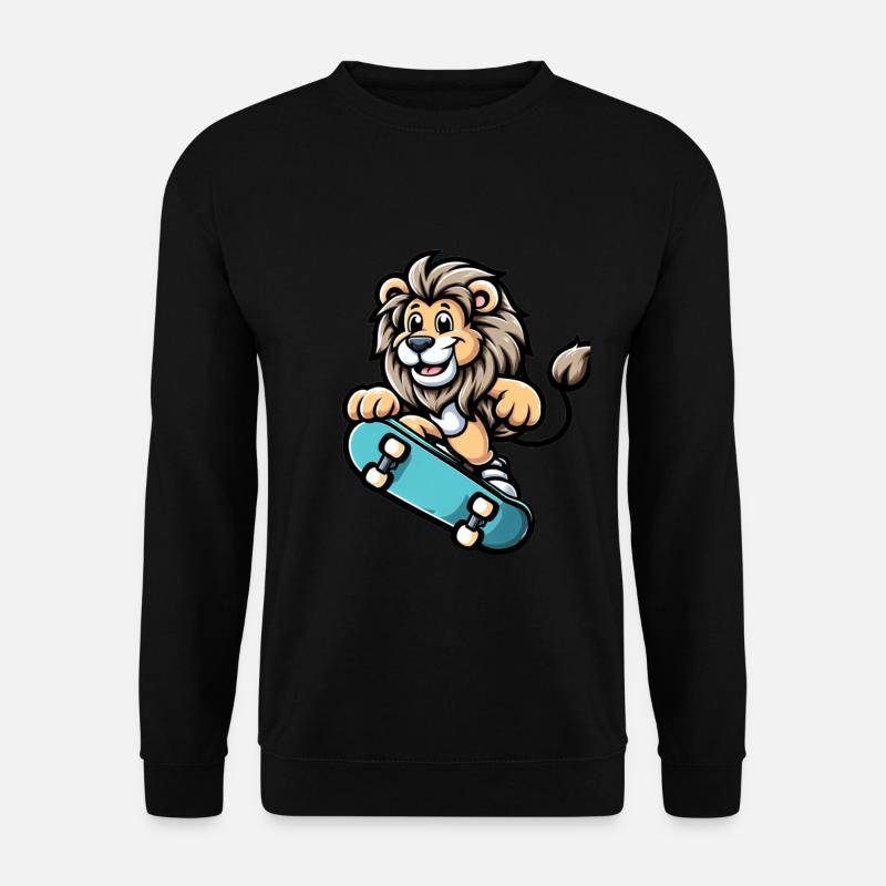 Cute Skater Lion - Unisex Pullover - Schwarz
