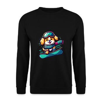 Cute Snowboarder Dog 2 - Unisex Sweatshirt - black - Front - Alina (178cm) & Michal (187cm)