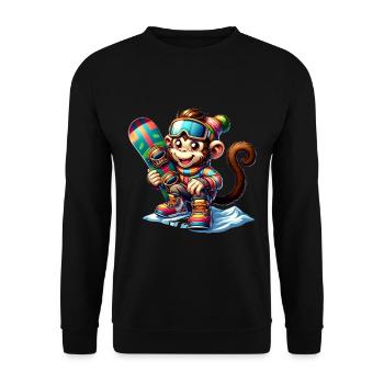 Singe snowboarder mignon - Sweat-shirt Unisexe - noir - Devant - Alina (178cm) & Michal (187cm)