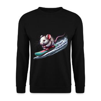 Souris snowboarder mignonne - Sweat-shirt Unisexe - noir - Devant - Alina (178cm) & Michal (187cm)