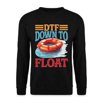 DTF Down To Float - Unisex Pullover - Schwarz - Vorne - Alina (178cm) & Michal (187cm)