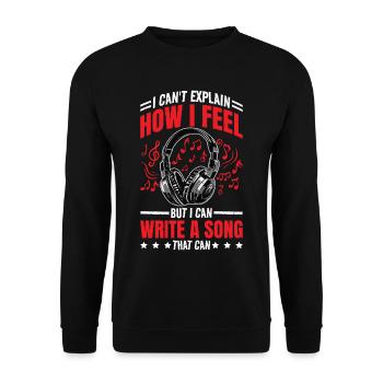 Ne peut pas expliquer ses sentiments, mais peut écrire une chanson 2 - Sweat-shirt Unisexe - noir - Devant - Alina (178cm) & Michal (187cm)