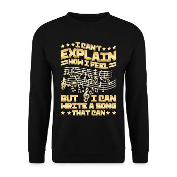 Ne peut pas expliquer ses sentiments, mais peut écrire une chanson - Sweat-shirt Unisexe - noir - Devant - Alina (178cm) & Michal (187cm)