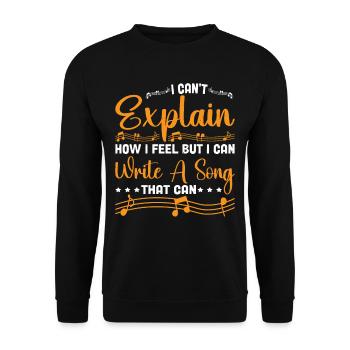 Ne peut pas expliquer ses sentiments, mais peut écrire une chanson 3 - Sweat-shirt Unisexe - noir - Devant - Alina (178cm) & Michal (187cm)