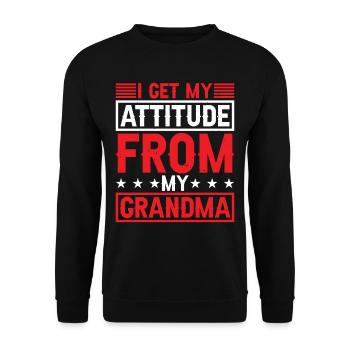 I Get My Attitude From My Grandma 2 - Unisex Sweatshirt - black - Front - Alina (178cm) & Michal (187cm)
