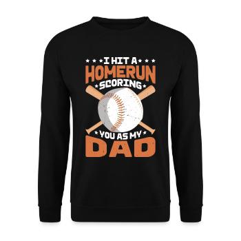 I Hit A Homerun Scoring You As My Dad 2 - Unisex Sweatshirt - black - Front - Alina (178cm) & Michal (187cm)