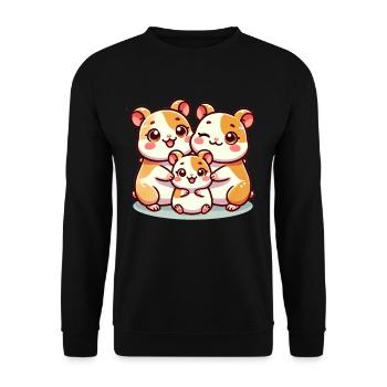 Famille de hamsters mère et père avec un enfant - Sweat-shirt Unisexe - noir - Devant - Alina (178cm) & Michal (187cm)