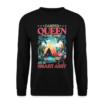 Camper Queen Classy Sassy And Bit Smart Assy - Unisex Sweatshirt - black - Front - Alina (178cm) & Michal (187cm)