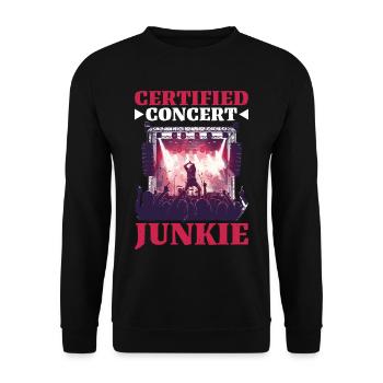 Certified Concert Junkie 13 - Unisex Pullover - Schwarz - Vorne - Alina (178cm) & Michal (187cm)
