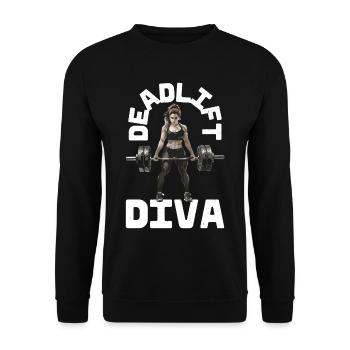 Deadlift Diva 9 - Unisex Pullover - Schwarz - Vorne - Alina (178cm) & Michal (187cm)