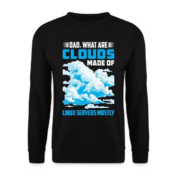 What Are Clouds Made Of, Linux Servers Mostly 40 - Unisex Pullover - Schwarz - Vorne - Alina (178cm) & Michal (187cm)