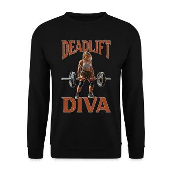 Deadlift Diva 10 - Unisex Pullover - Schwarz - Vorne - Alina (178cm) & Michal (187cm)