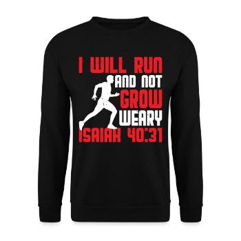 I Will Run And Not Grow Weary Isaiah 40:31 5 - Unisex Pullover - Schwarz - Vorne - Alina (178cm) & Michal (187cm)