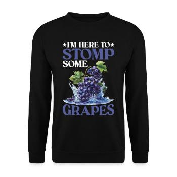 I'm Here To Stomp Some Grapes 21 - Unisex Pullover - Schwarz - Vorne - Alina (178cm) & Michal (187cm)