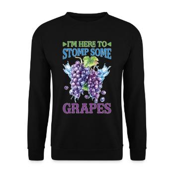 I'm Here To Stomp Some Grapes 22 - Unisex Pullover - Schwarz - Vorne - Alina (178cm) & Michal (187cm)