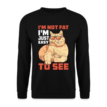 I'm Not Fat, I'm Just Easy To See 68 - Unisex Pullover - Schwarz - Vorne - Alina (178cm) & Michal (187cm)