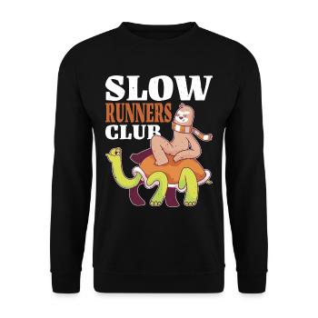 Slow Runners Club 12 - Unisex Pullover - Schwarz - Vorne - Alina (178cm) & Michal (187cm)