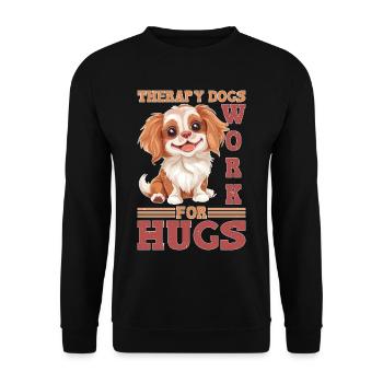 Therapy Dogs Work For Hugs 2 - Unisex Pullover - Schwarz - Vorne - Alina (178cm) & Michal (187cm)
