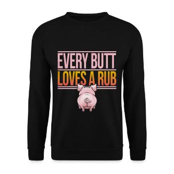 Every Butt Loves A Rub 4 - Unisex Pullover - Schwarz - Vorne - Alina (178cm) & Michal (187cm)
