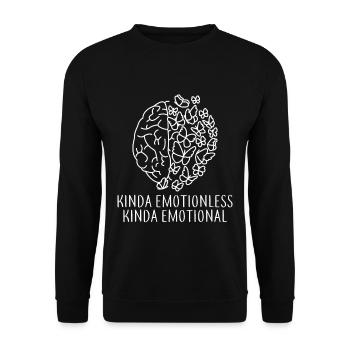 Kinda Emotionless Kinda Emotional 4 - Unisex Pullover - Schwarz - Vorne - Alina (178cm) & Michal (187cm)