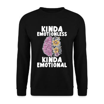 Kinda Emotionless Kinda Emotional 3 - Unisex Pullover - Schwarz - Vorne - Alina (178cm) & Michal (187cm)