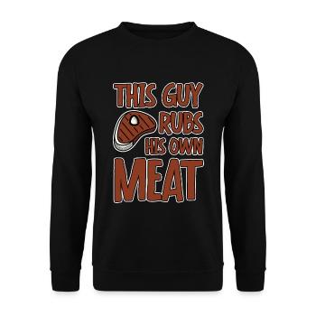 This Guy Rubs His Own Meat 4 - Unisex Pullover - Schwarz - Vorne - Alina (178cm) & Michal (187cm)