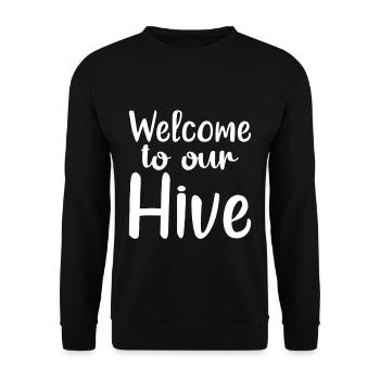 Welcome To Our Hive - Unisex Pullover - Schwarz - Vorne - Alina (178cm) & Michal (187cm)