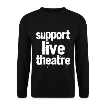 Support Live Theatre - Unisex Pullover - Schwarz - Vorne - Alina (178cm) & Michal (187cm)