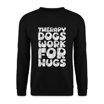 Therapy Dogs Work For Hugs 5 - Unisex Pullover - Schwarz - Vorne - Alina (178cm) & Michal (187cm)