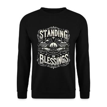 Standing On Blessings 6 - Unisex Pullover - Schwarz - Vorne - Alina (178cm) & Michal (187cm)