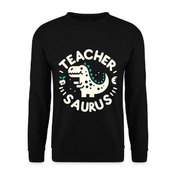 Teacher-saurus 7 - Unisex Pullover - Schwarz - Vorne - Alina (178cm) & Michal (187cm)