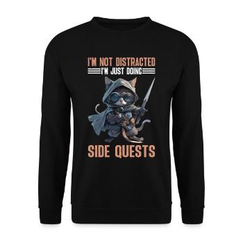 I'm Not Distracted I'm Just Doing Side Quests 2 - Unisex Pullover - Schwarz - Vorne - Alina (178cm) & Michal (187cm)