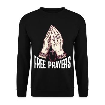 Free Prayers 5 - Unisex Pullover - Schwarz - Vorne - Alina (178cm) & Michal (187cm)