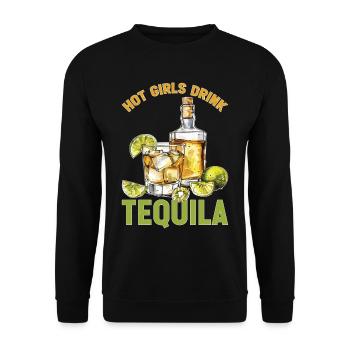 Hot Girls Drink Tequila 2 - Unisex Pullover - Schwarz - Vorne - Alina (178cm) & Michal (187cm)