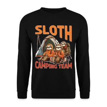 Sloth Camping Team - Unisex Pullover - Schwarz - Vorne - Alina (178cm) & Michal (187cm)