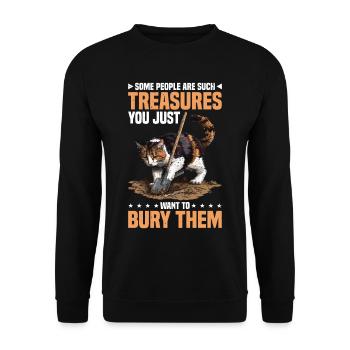 Some People Are Treasures You Want To Bury - Unisex Pullover - Schwarz - Vorne - Alina (178cm) & Michal (187cm)