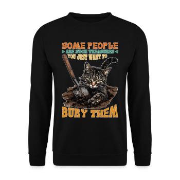 Some People Are Treasures You Want To Bury 2 - Unisex Pullover - Schwarz - Vorne - Alina (178cm) & Michal (187cm)