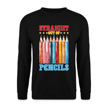 Straight Out Of Pencils 2 - Unisex Pullover - Schwarz - Vorne - Alina (178cm) & Michal (187cm)
