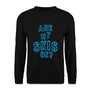 Are My Skis Ok 3 - Unisex Pullover - Schwarz - Vorne - Alina (178cm) & Michal (187cm)