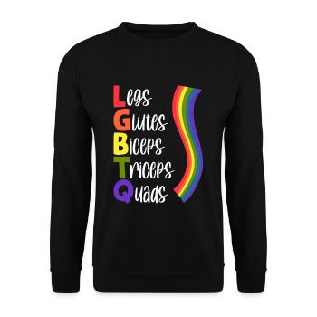 Legs Glutes Biceps Triceps Quads - Unisex Pullover - Schwarz - Vorne - Alina (178cm) & Michal (187cm)