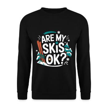 Are My Skis Ok 4 - Unisex Pullover - Schwarz - Vorne - Alina (178cm) & Michal (187cm)
