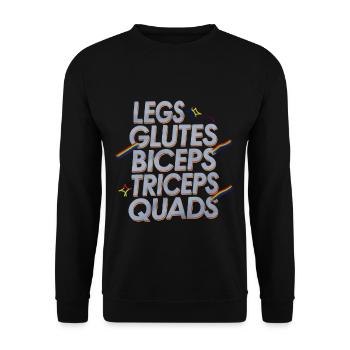 Legs Glutes Biceps Triceps Quads 4 - Unisex Pullover - Schwarz - Vorne - Alina (178cm) & Michal (187cm)