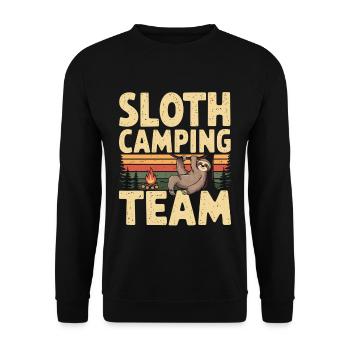 Sloth Camping Team 6 - Unisex Pullover - Schwarz - Vorne - Alina (178cm) & Michal (187cm)