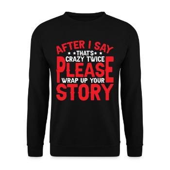 After Two 'That's Crazy' Wrap Up Story 2 - Unisex Pullover - Schwarz - Vorne - Alina (178cm) & Michal (187cm)