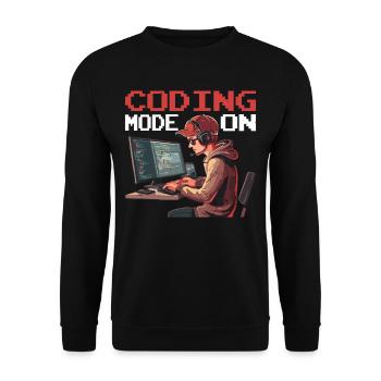 Coding Mode On 2 - Unisex Pullover - Schwarz - Vorne - Alina (178cm) & Michal (187cm)