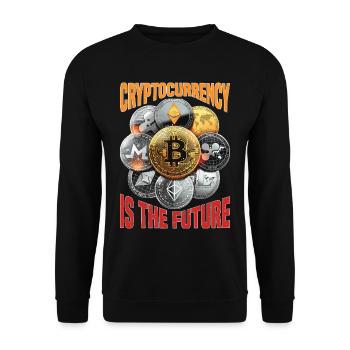 Cryptocurrency Is The Future - Unisex Pullover - Schwarz - Vorne - Alina (178cm) & Michal (187cm)