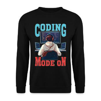 Coding Mode On - Unisex Pullover - Schwarz - Vorne - Alina (178cm) & Michal (187cm)