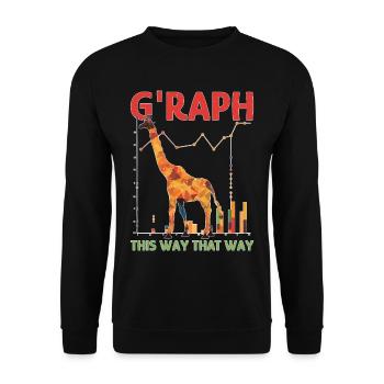 G'Raph This Way That Way - Unisex Pullover - Schwarz - Vorne - Alina (178cm) & Michal (187cm)