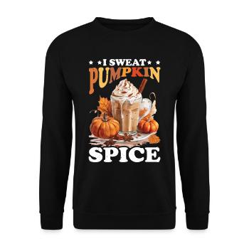 I Sweat Pumpkin Spice - Unisex Pullover - Schwarz - Vorne - Alina (178cm) & Michal (187cm)