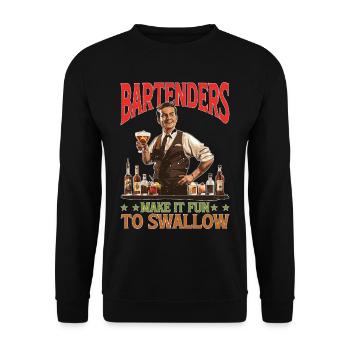 Bartenders Make It Fun To Swallow 6 - Unisex Pullover - Schwarz - Vorne - Alina (178cm) & Michal (187cm)